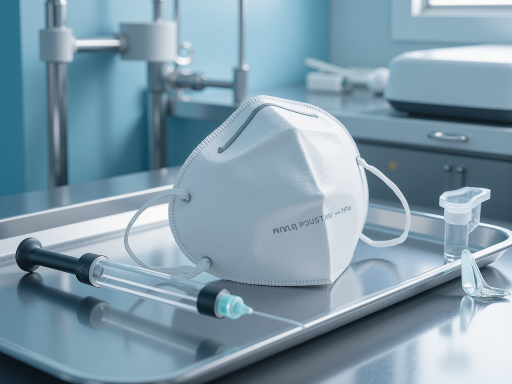 白色半面罩呼吸器,硅胶材质,配滤芯,白色背景